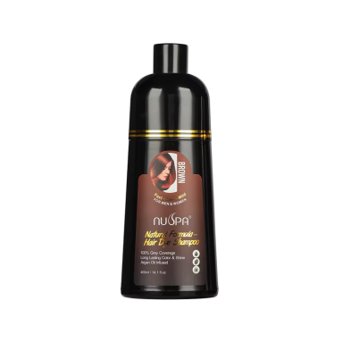 NUSPA Natural Formula Hair Dye Shampoo BROWN 400ml