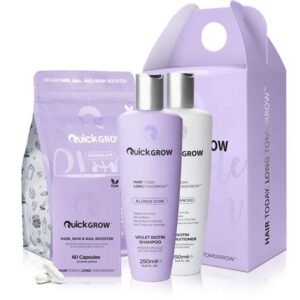 Quick Grow Blonde Icon Family Combo (250ml Sham / Cond. Caps 60, Supplement Shake)